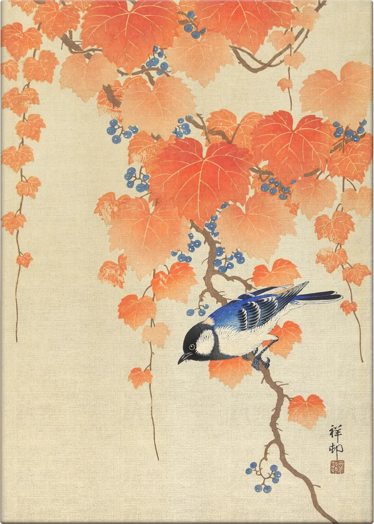 Bird and Red Ivy - Canvas - Image 3