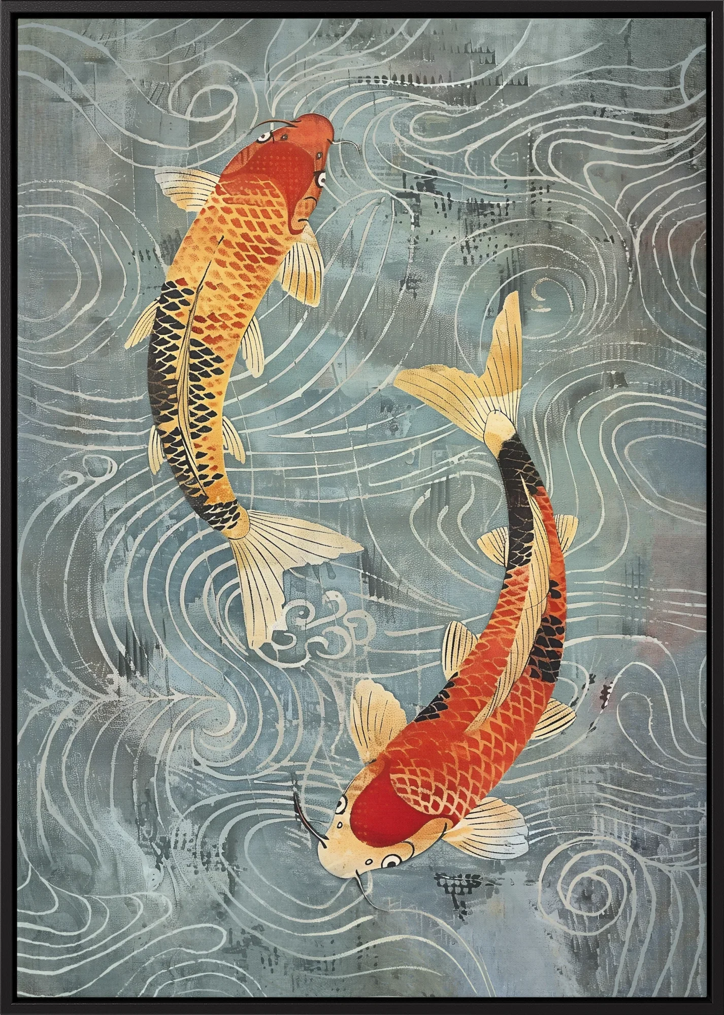 Koi in Eternal Flow - Canvas