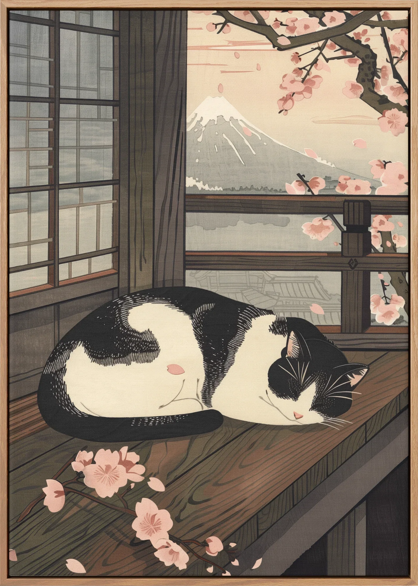 Sleeping Cat in Spring - Canvas - Image 5