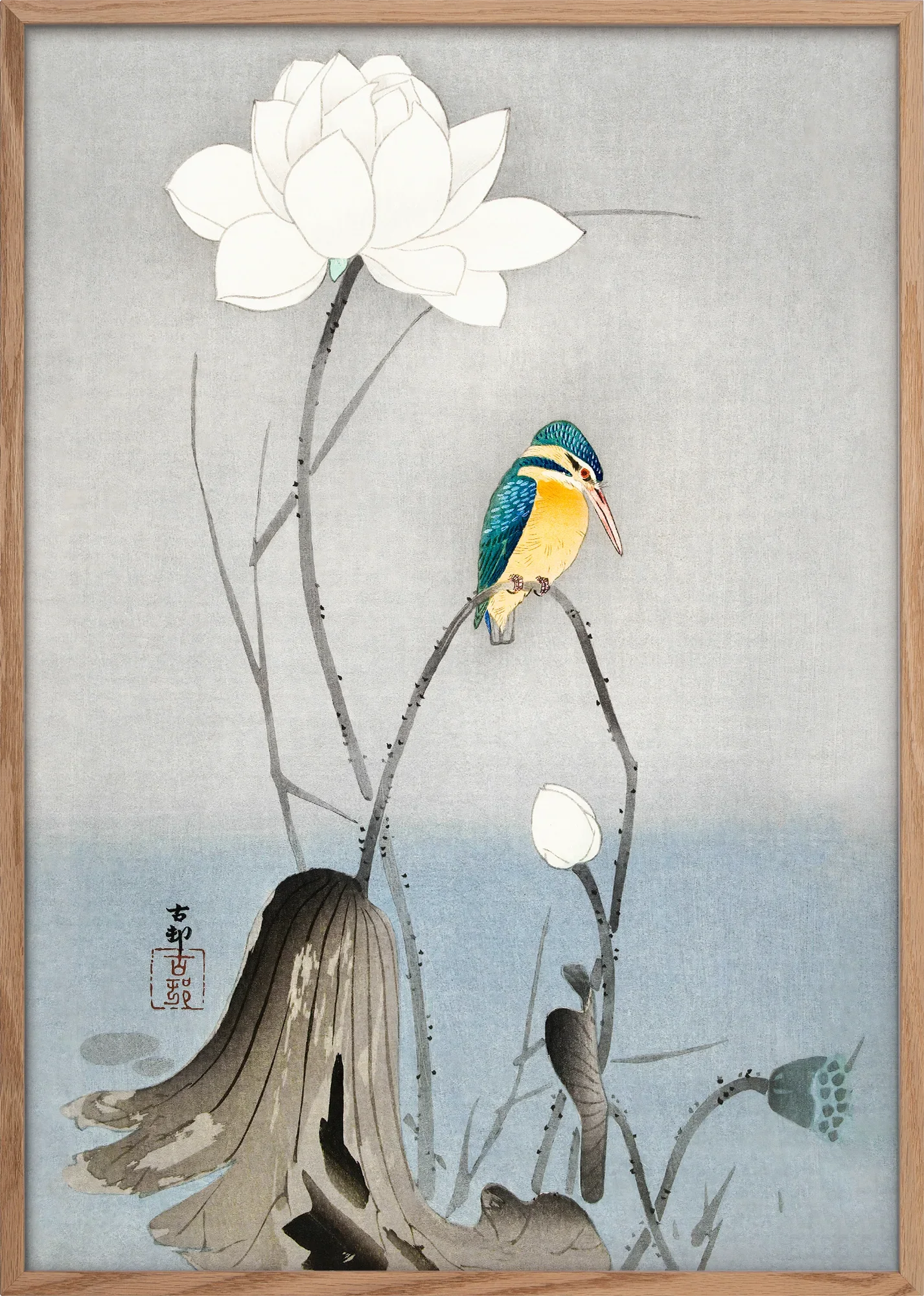 Kingfisher with Lotus Flower - Image 3