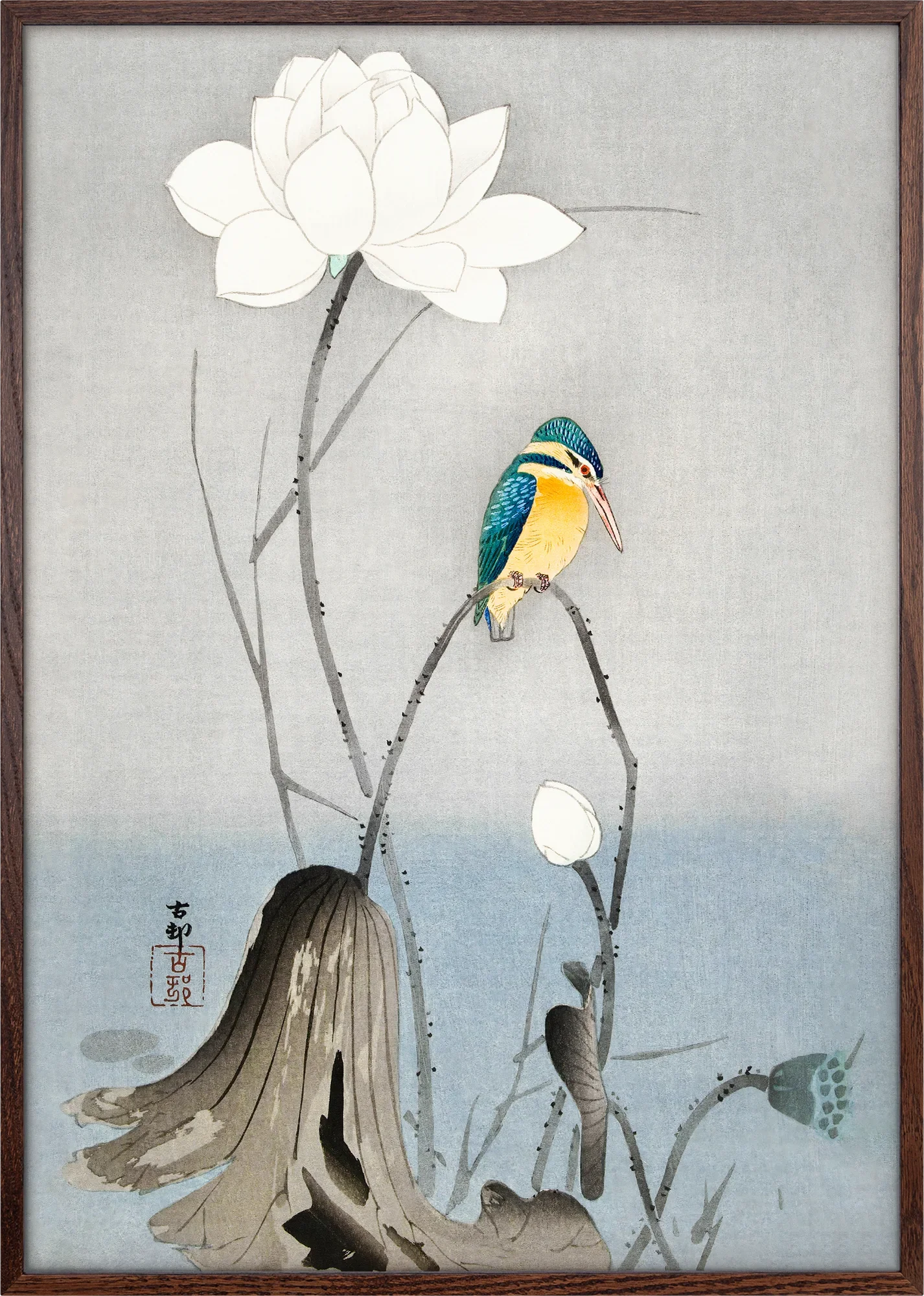 Kingfisher with Lotus Flower - Image 4